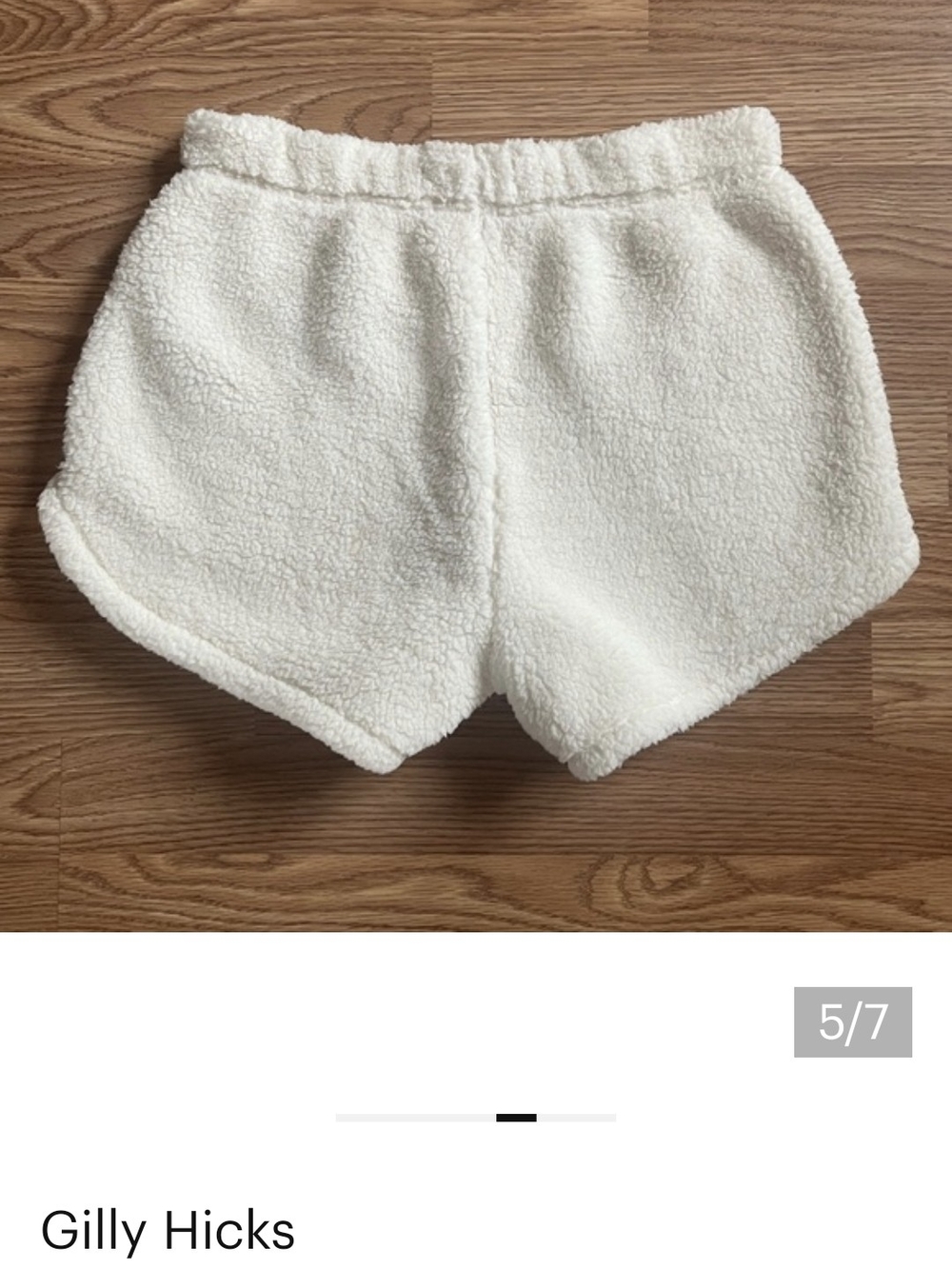 Gilly Hicks Cream Sherpa Lounge Shorts - Picture 2 of 8